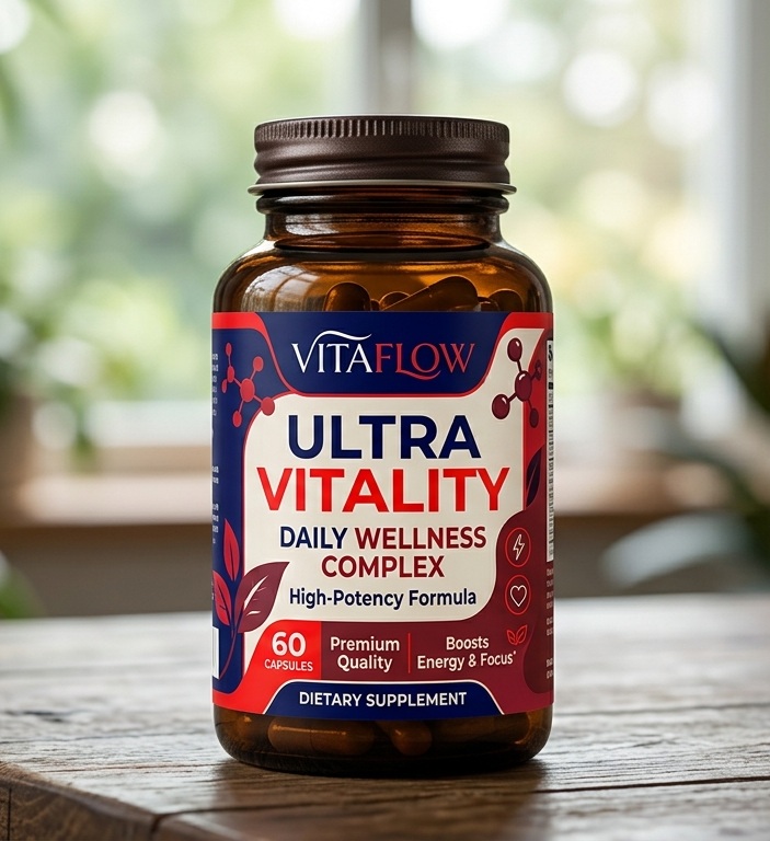 ULTRA VITALITY plant-based daily complex supplement bottle
